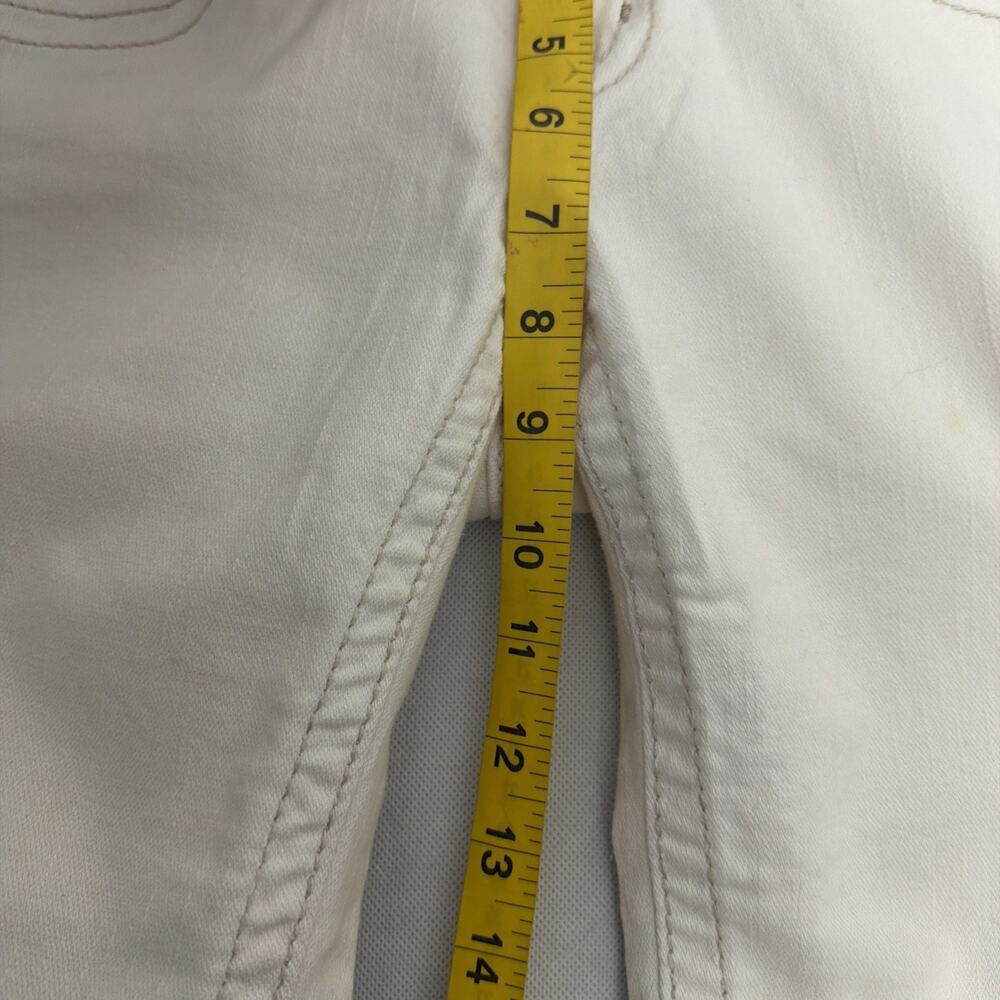 Miss Me Cuffed Capri Jeans White Low Rise Embroidered Women’s Size 27 - Picture 11 of 13